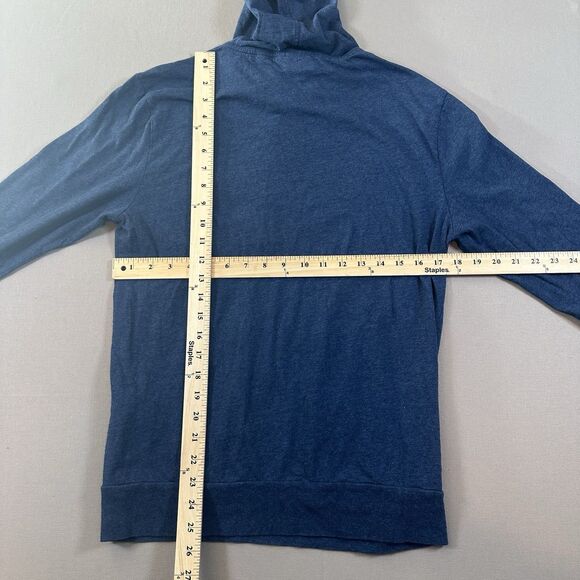 Lacoste Shirt Mens Medium Hooded Long Sleeve Hoodie Croc Logo Blue Drawstring - Picture 5 of 5